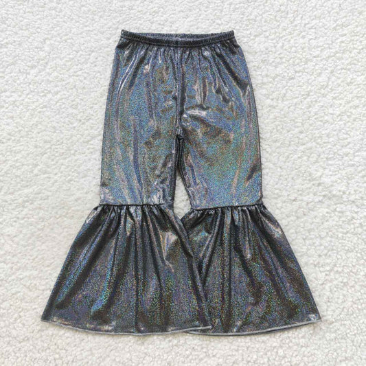 P0195 satin fabric gilding girl black bell bottom long girl pants 20230802 RTS