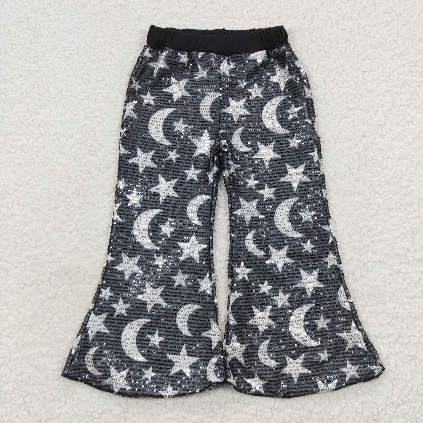 P0245 kids sequin long moon stars bell girl pants 20230727 RTS