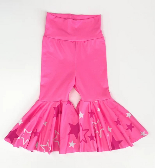 P0265 barbie star hot pink girl bell bottom pants 20230726 preorder