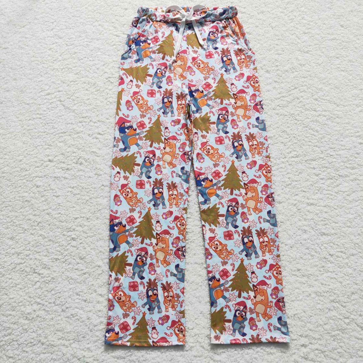 NO MOQ RTS P0266 Women Clothes Christmas Cartoon Dog Mixed Print Long Lounge Pants 202610