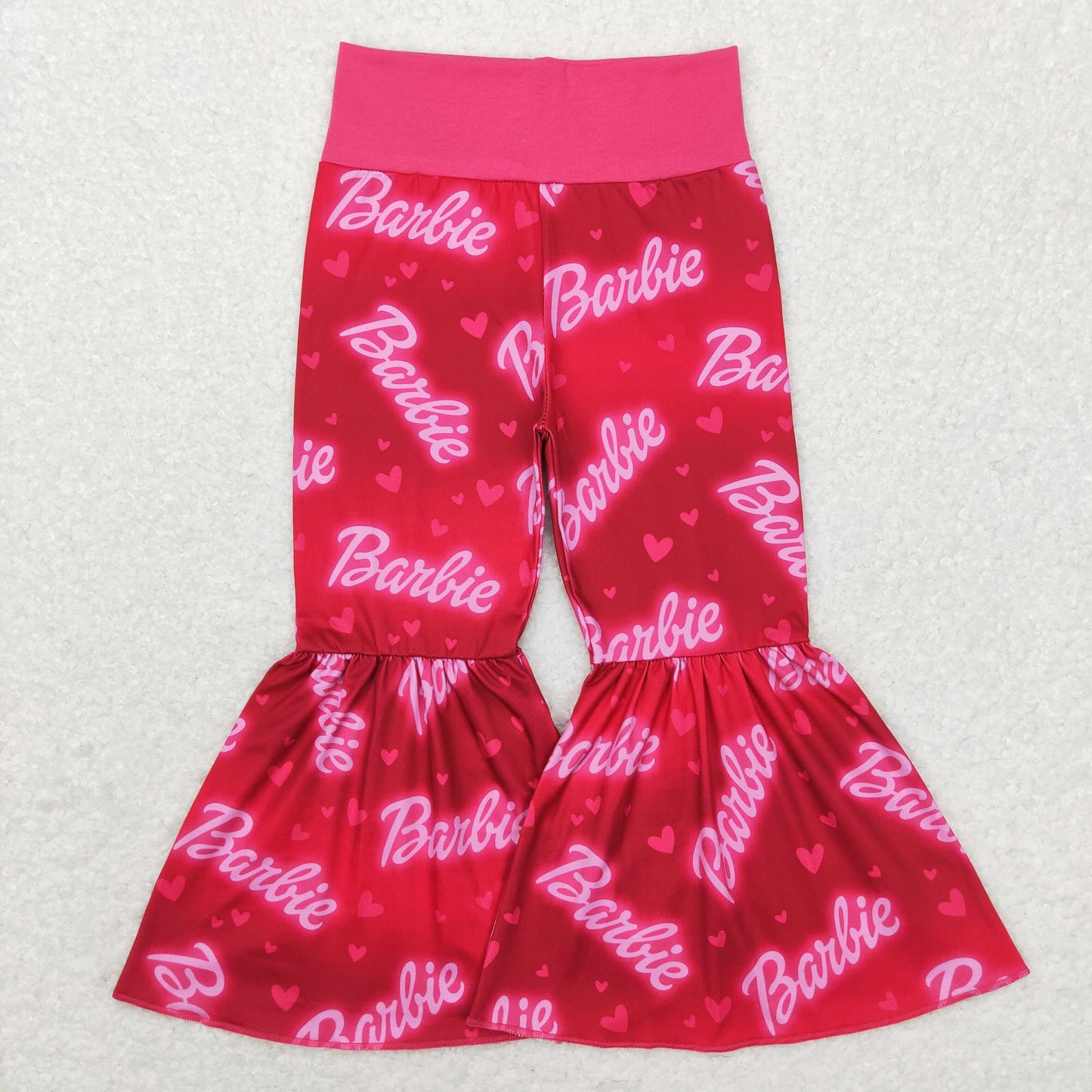 P0275 western barbie love barbie hot pink girl bell bottom pants 20231130 RTS