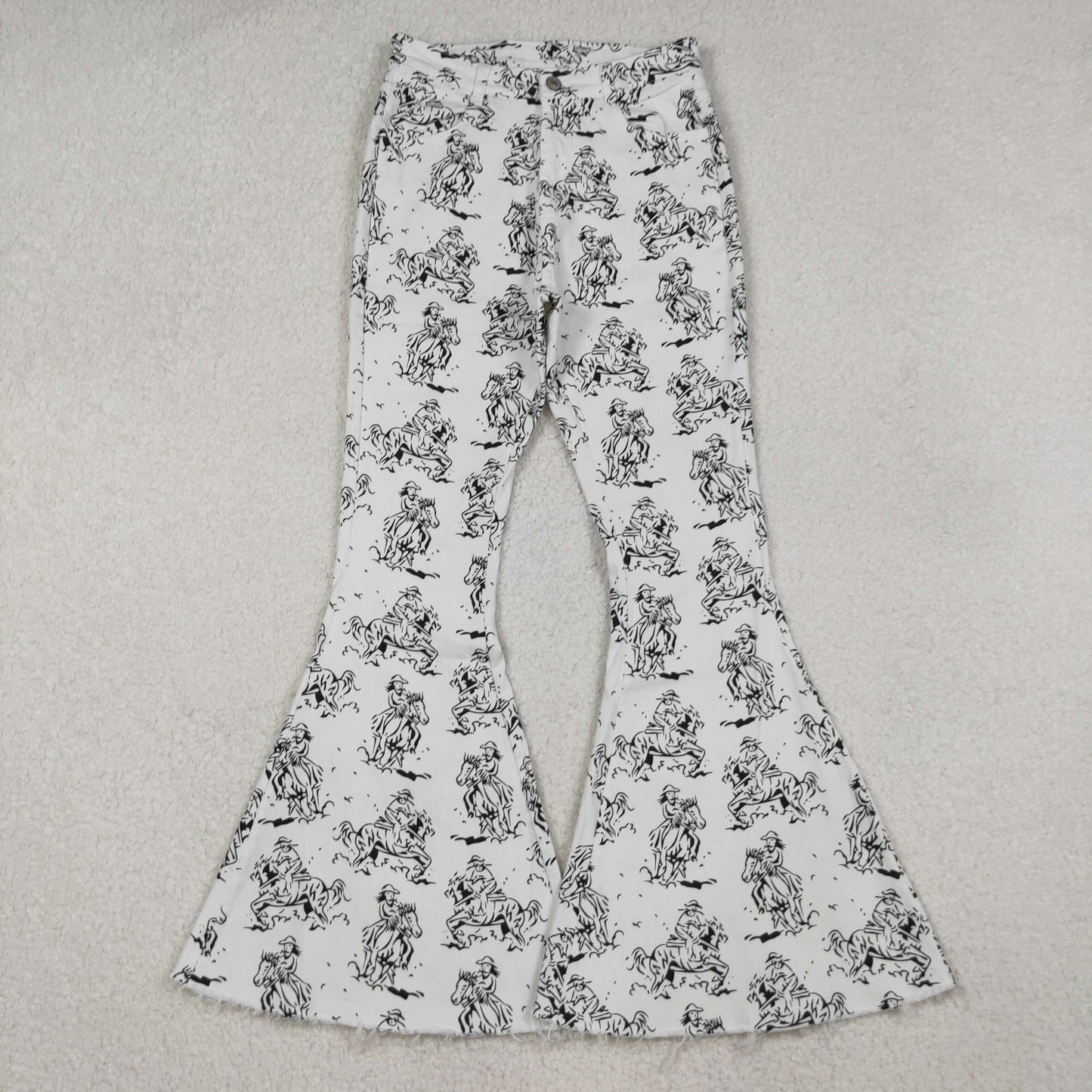 P0296 adult  White blue orange stripe Adult mama clothes denim jeans 2025 10 RTS