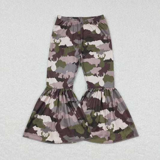 P0310 western deer camo girl bell bottom pants 20231018 RTS