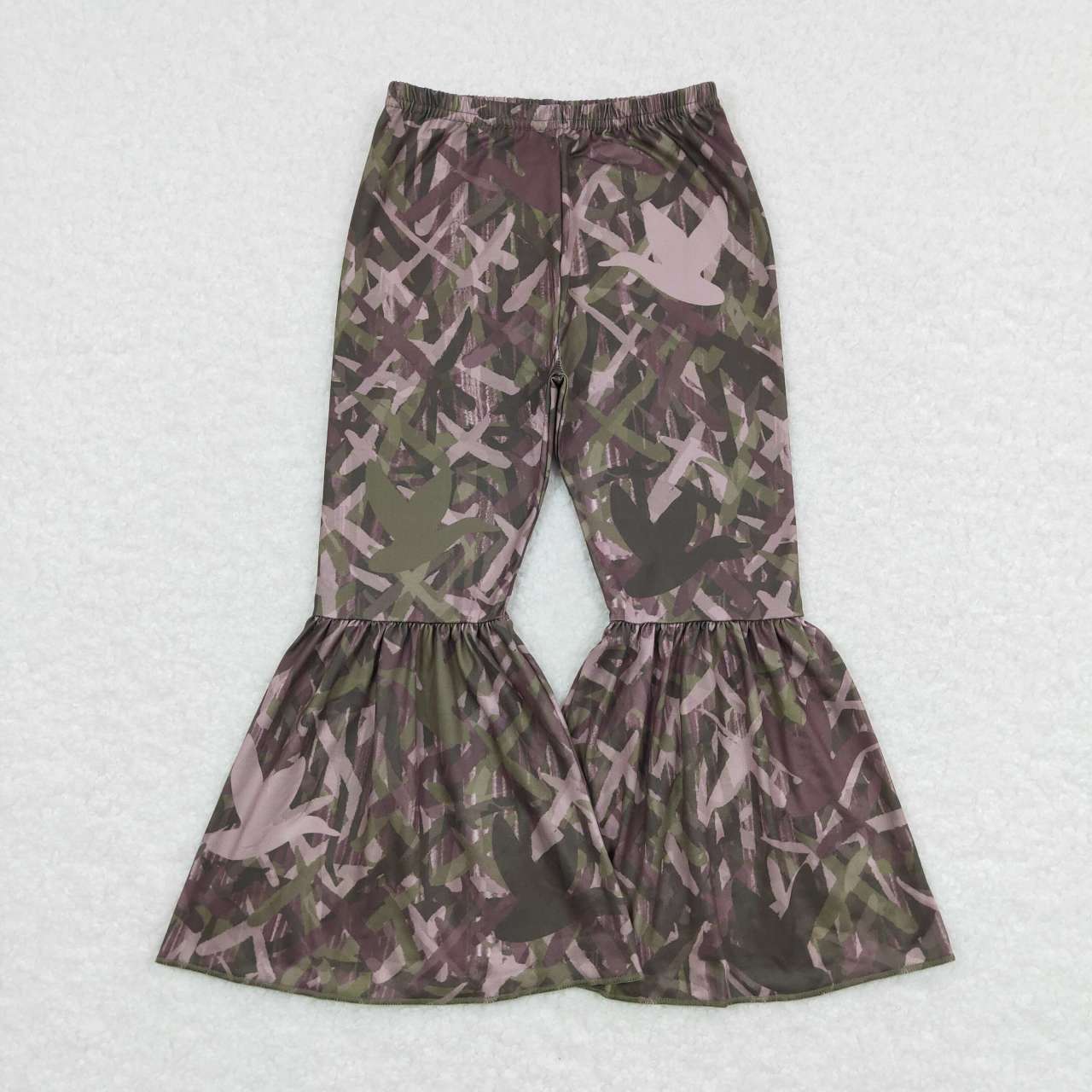 P0311 western bird camo girl bell bottom pants 20231017 RTS