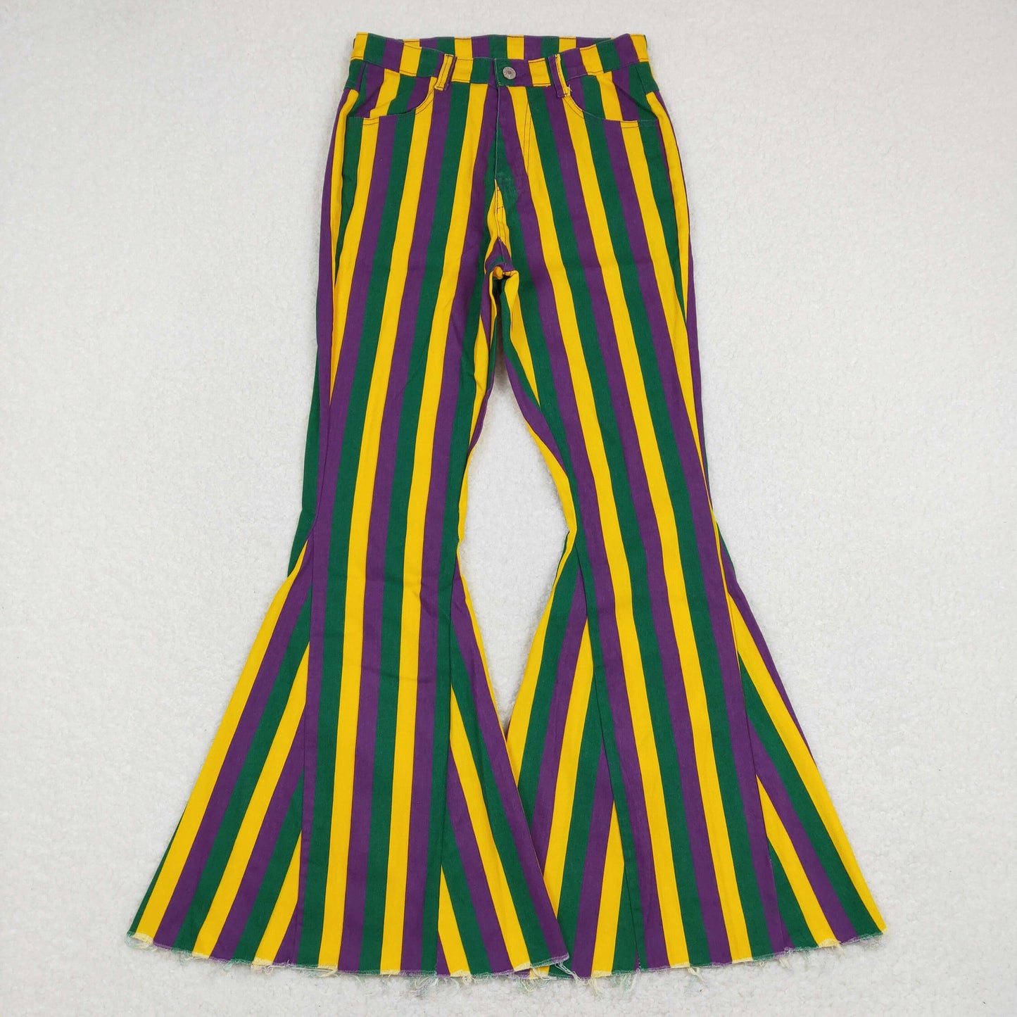 adult P0328 Mardi Gras stripe mama clothes denim jeans 202401 RTS