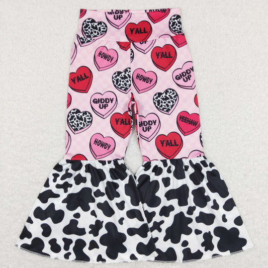 P0344 Valentine girl bell bottom long pants 202401 RTS