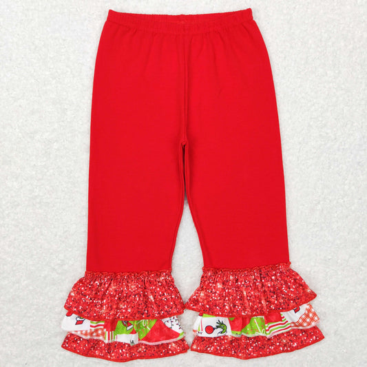 P0358 western  GRINCH girl bell bottom pants 20231123 RTS Christmas