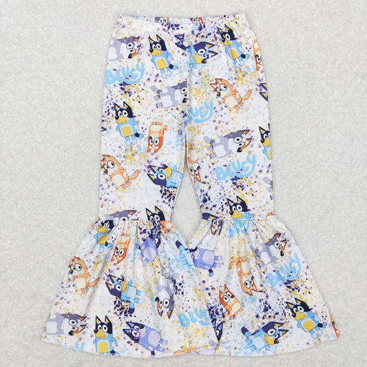 P0370 western bluey dog cartoon girl bell bottom pants 20231130 RTS