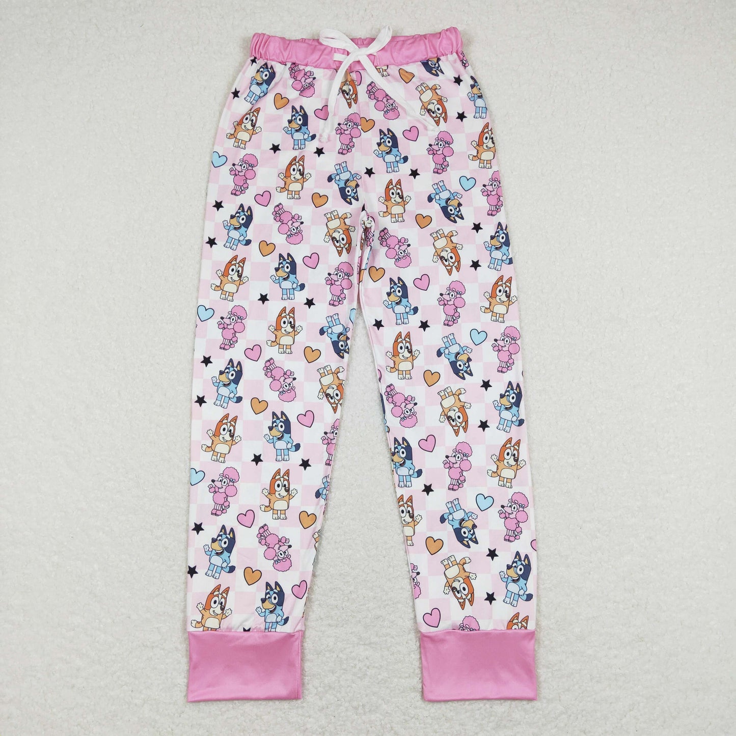 P0393成人女 adult camo cartoon bluey dog western long pants 202312 RTS