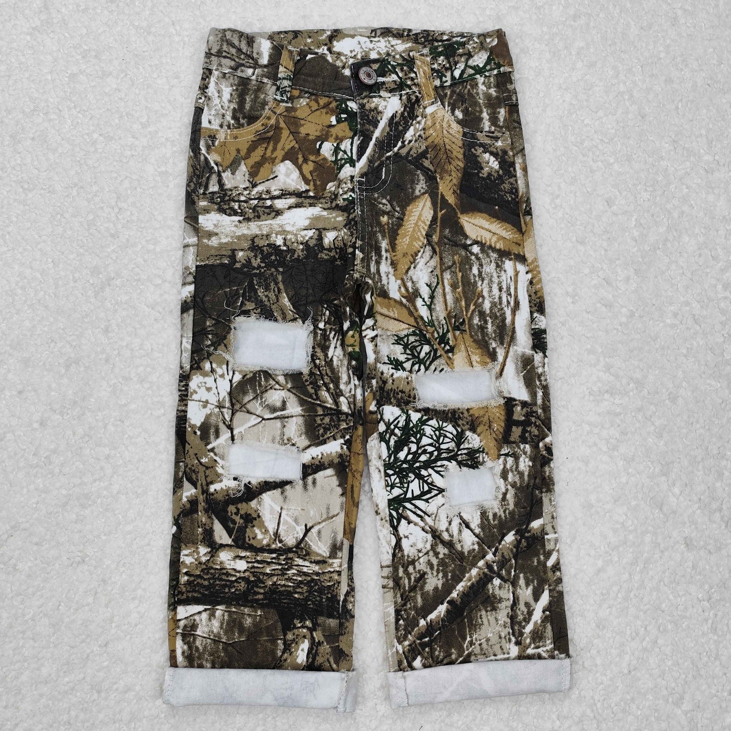 P0410 western camo boy Leaf jeans pants 202501 RTS