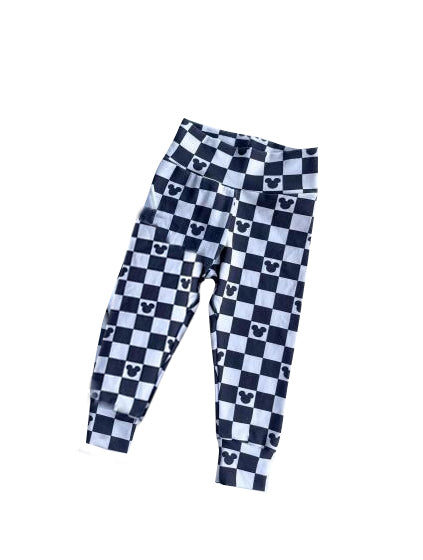 P0436 preorder plaid mouse kids Jogger long pants 202402