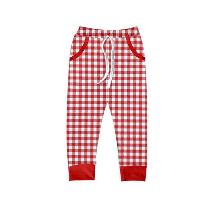 P0438 preorder plaid kids Jogger long pants 202402