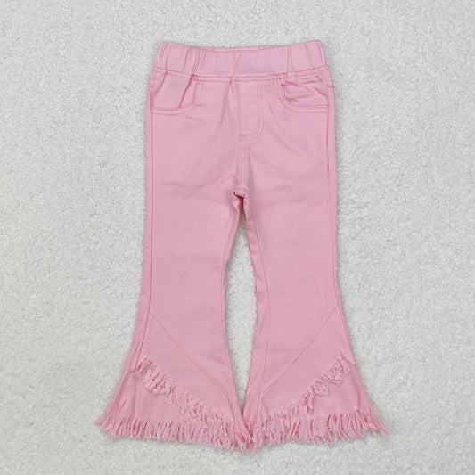 P0463  jeans tessle pink kids bell long pants 202411 RTS