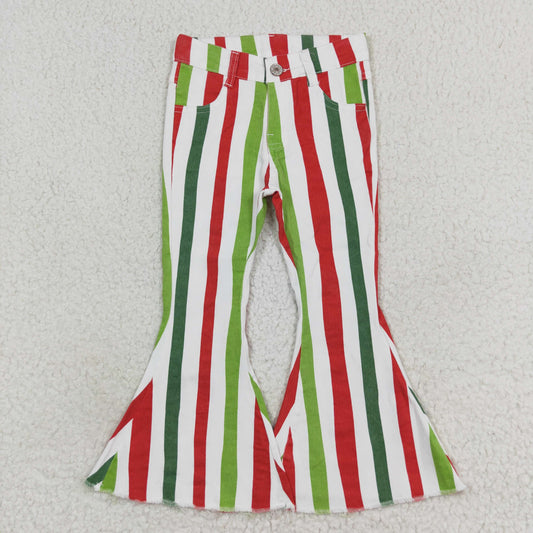 P0484 stripe Christmas  western denim jeans pants 202406 RTS