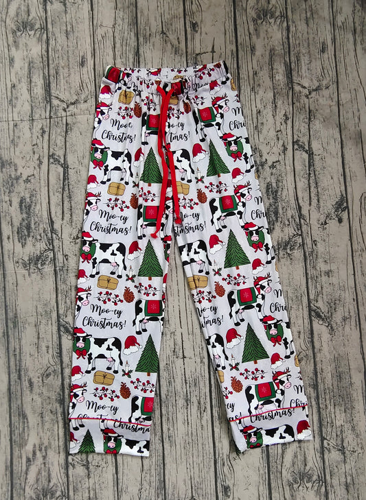 P0492 women adult Christmas cow long pajamas pants 202409 preorder sibling