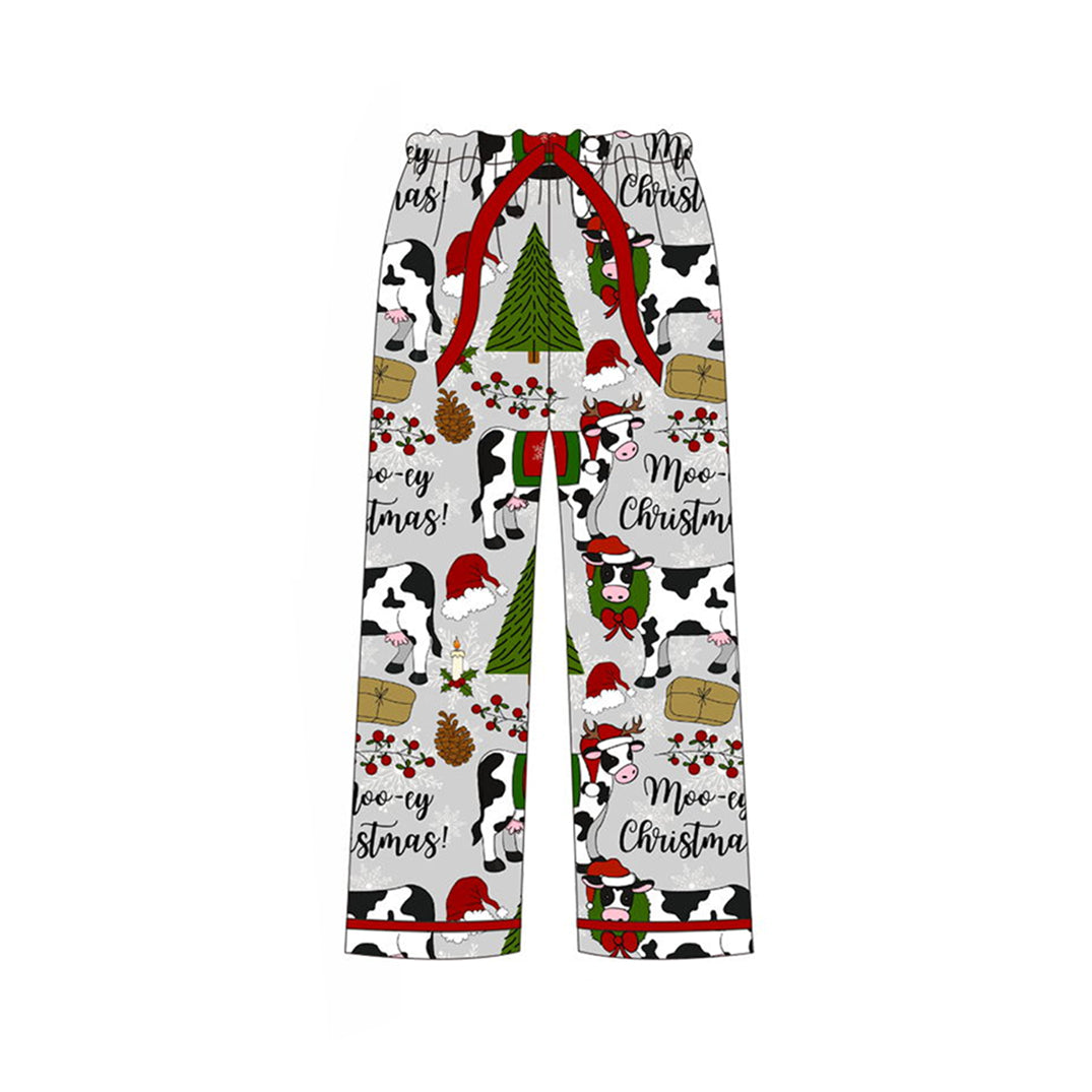 P0492 women adult Christmas cow long pajamas pants 202410 sibling