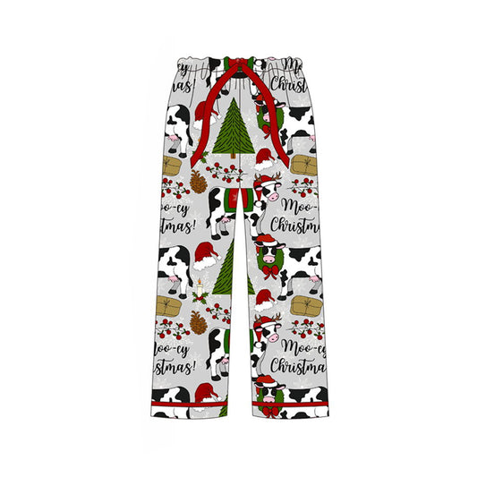 P0492 成人女 adult Christmas cow long pajamas pants 202405 preorder sibling