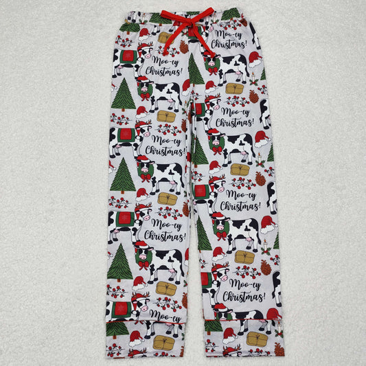 P0492 women adult Christmas cow long pajamas pants 202410 sibling