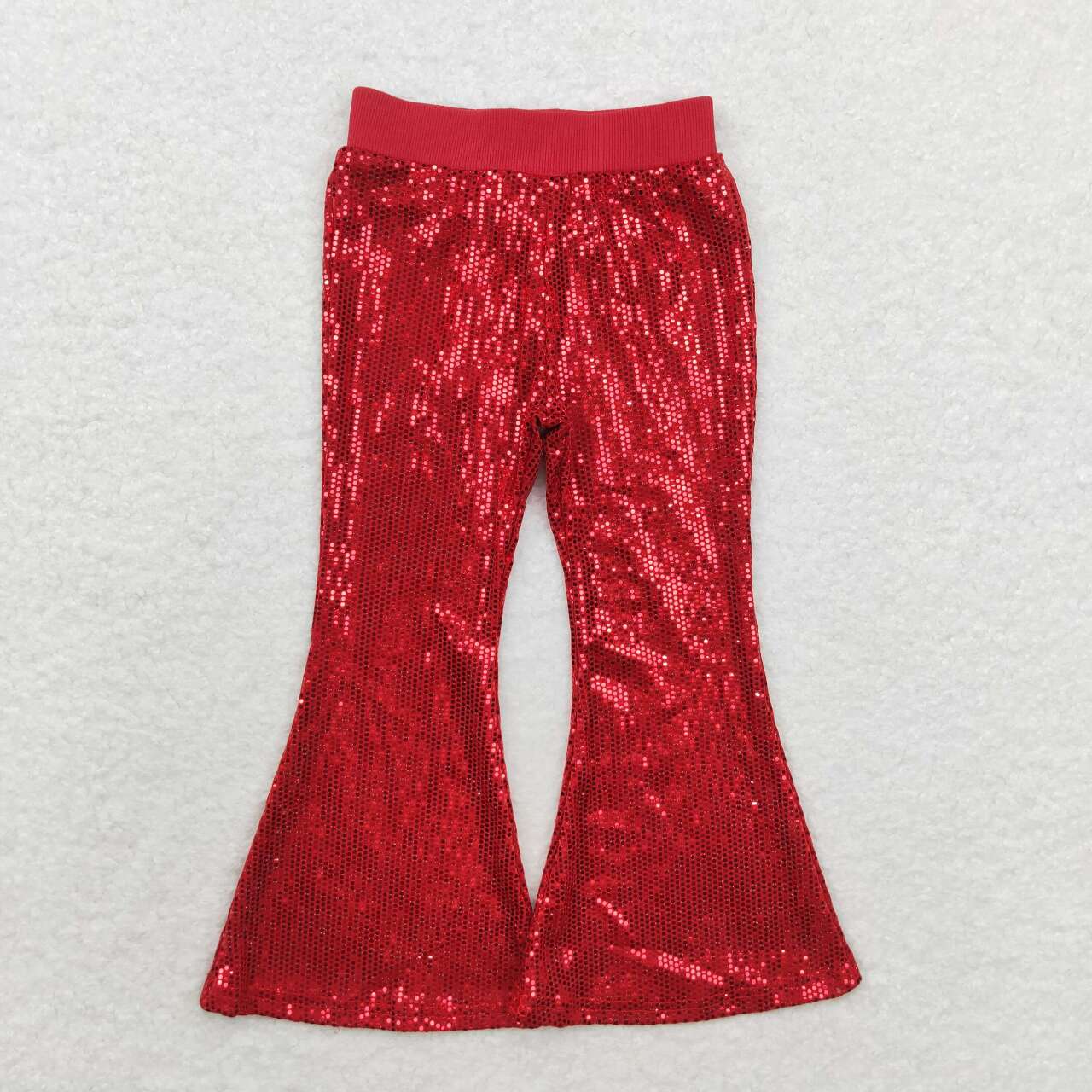 P0497  kids red sequin long bell pants  202406 RTS