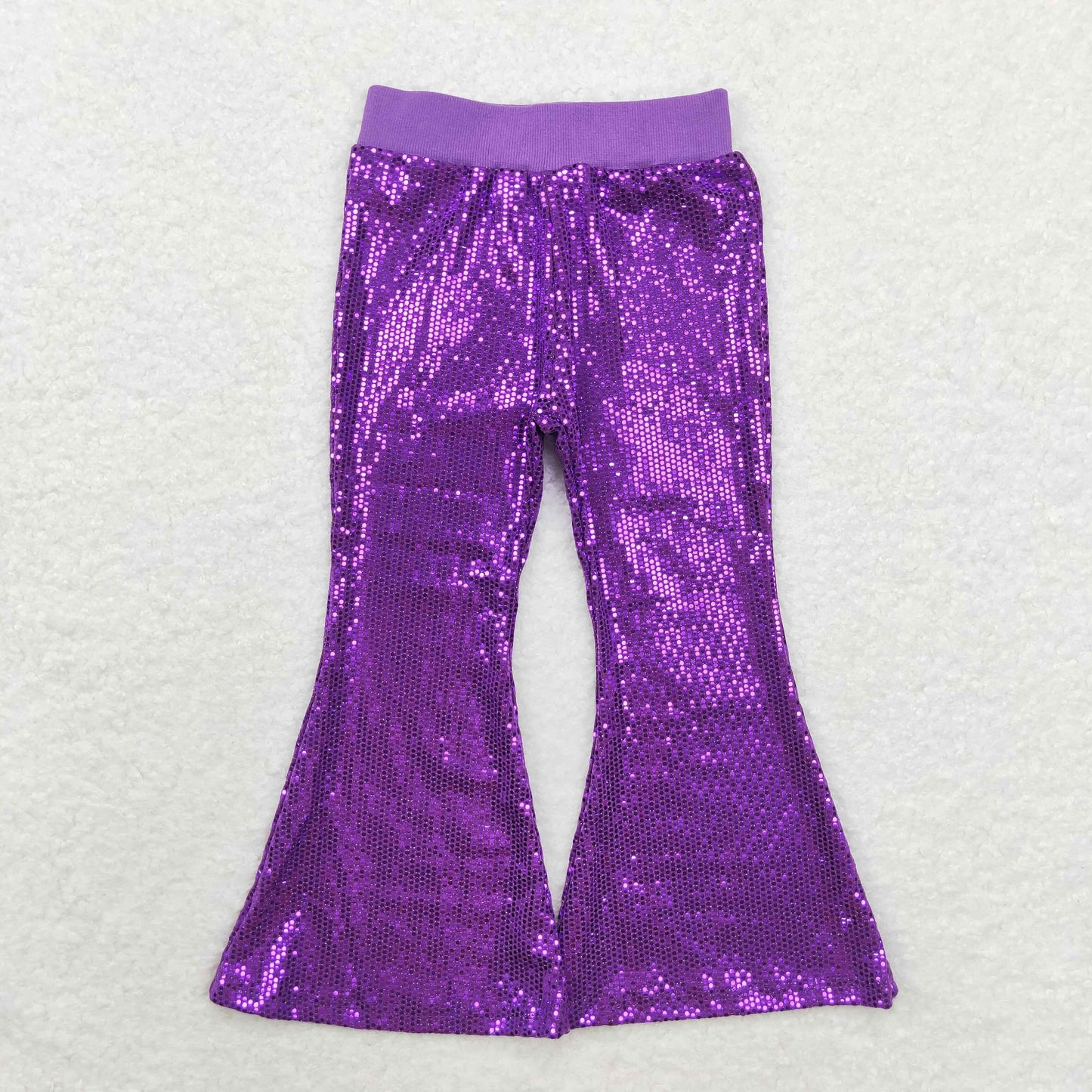 P0500 kids purple sequin long bell pants  202408 RTS