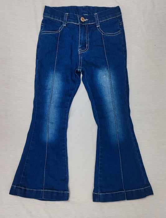 P0508  Denim blue long bell girl pants  202406 preorder