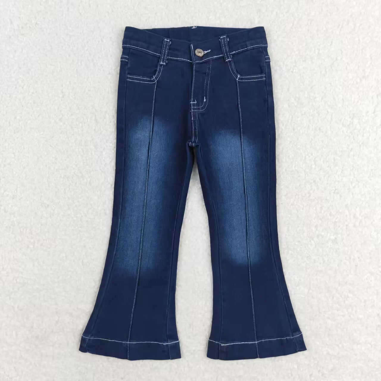 P0508  Denim blue long bell girl pants  202407  RTS