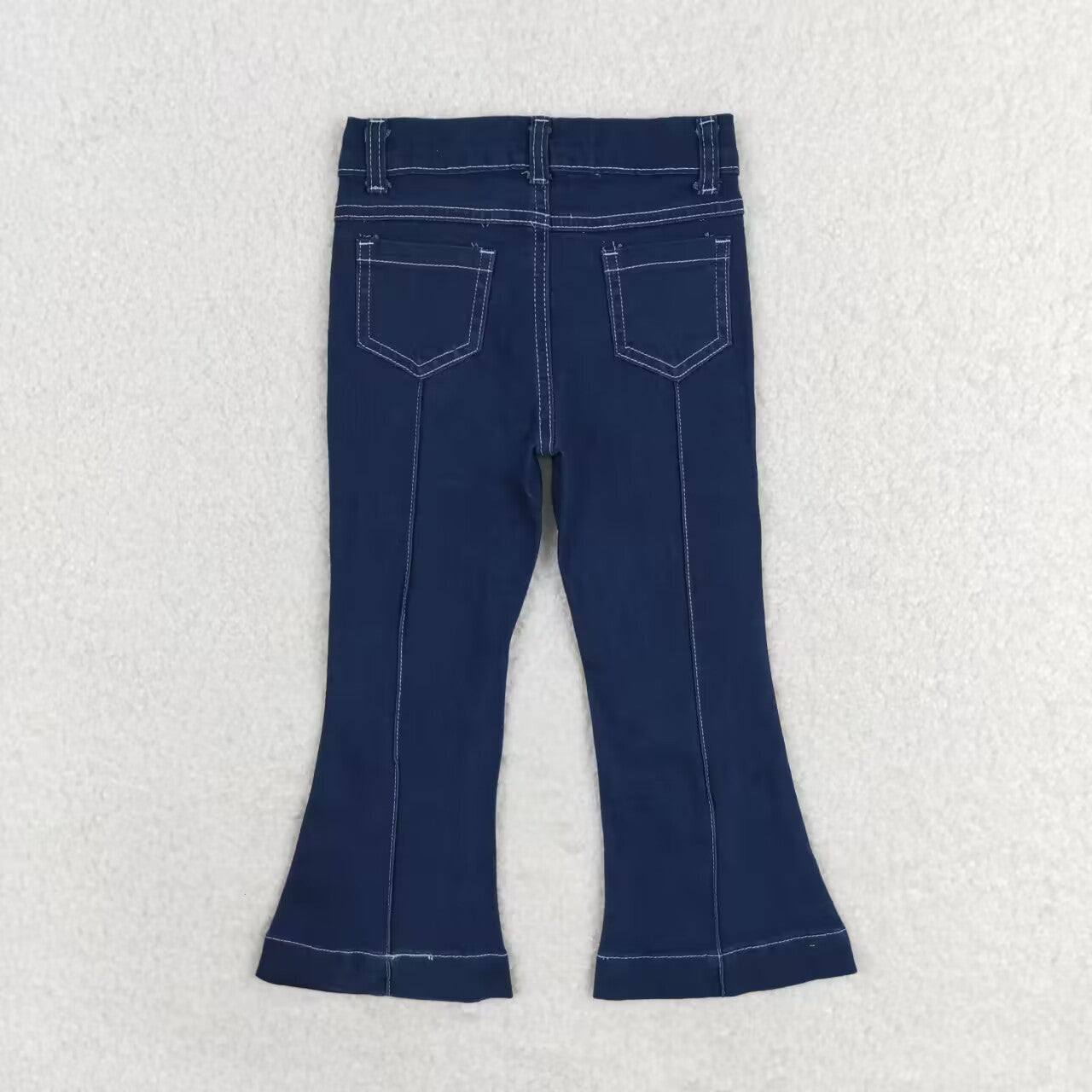 P0508  Denim blue long bell girl pants  202407  RTS