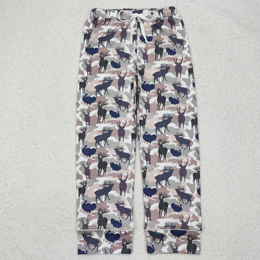 P0563 adult women camo deer sibling long pajamas pants 202411 rts