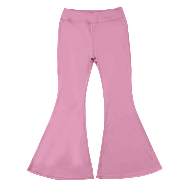 kids yoga pink P0573 long girl bell pants 202409 RTS