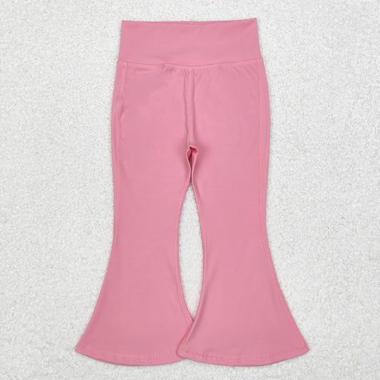 kids yoga pink P0573 long girl bell pants 202409 RTS