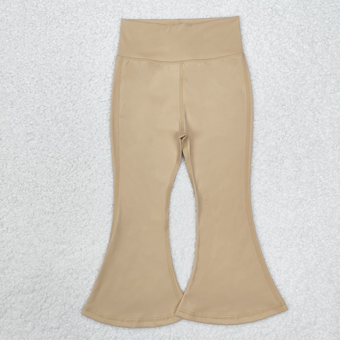 kids yoga beige P0574 long girl bell pants 202409 RTS