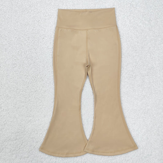 kids yoga beige P0574 long girl bell pants 202409 RTS