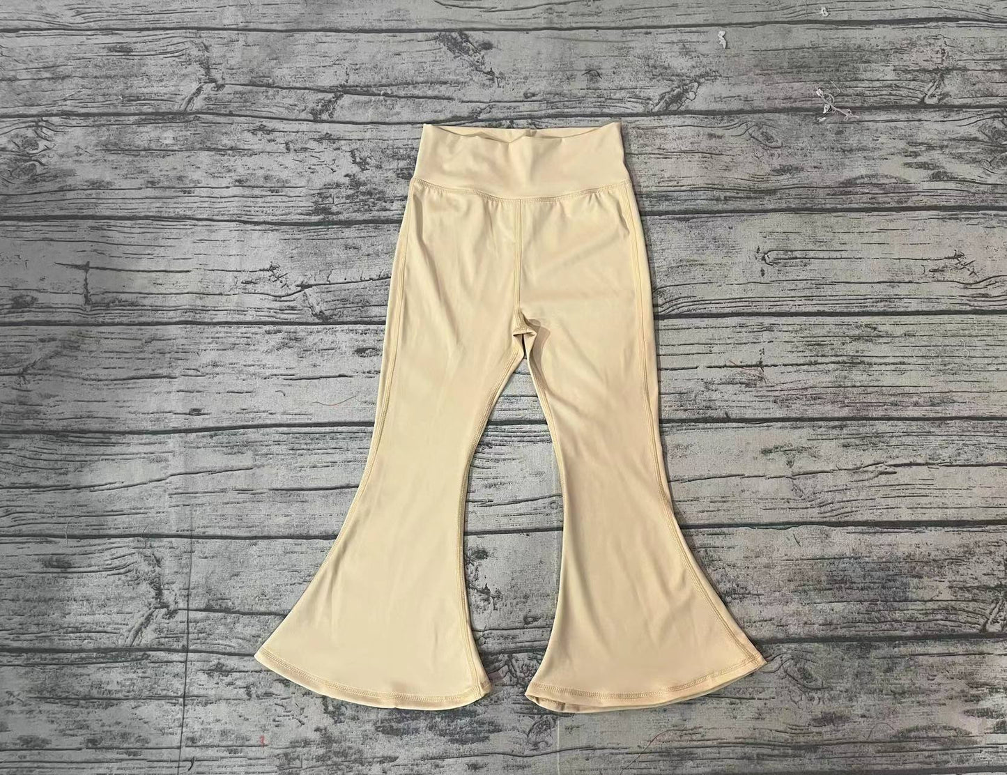 kids yoga beige P0574 long girl bell pants 202409 RTS