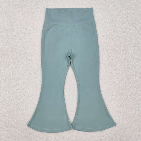 kids yoga light green P0575 long girl bell pants 2024011 RTS