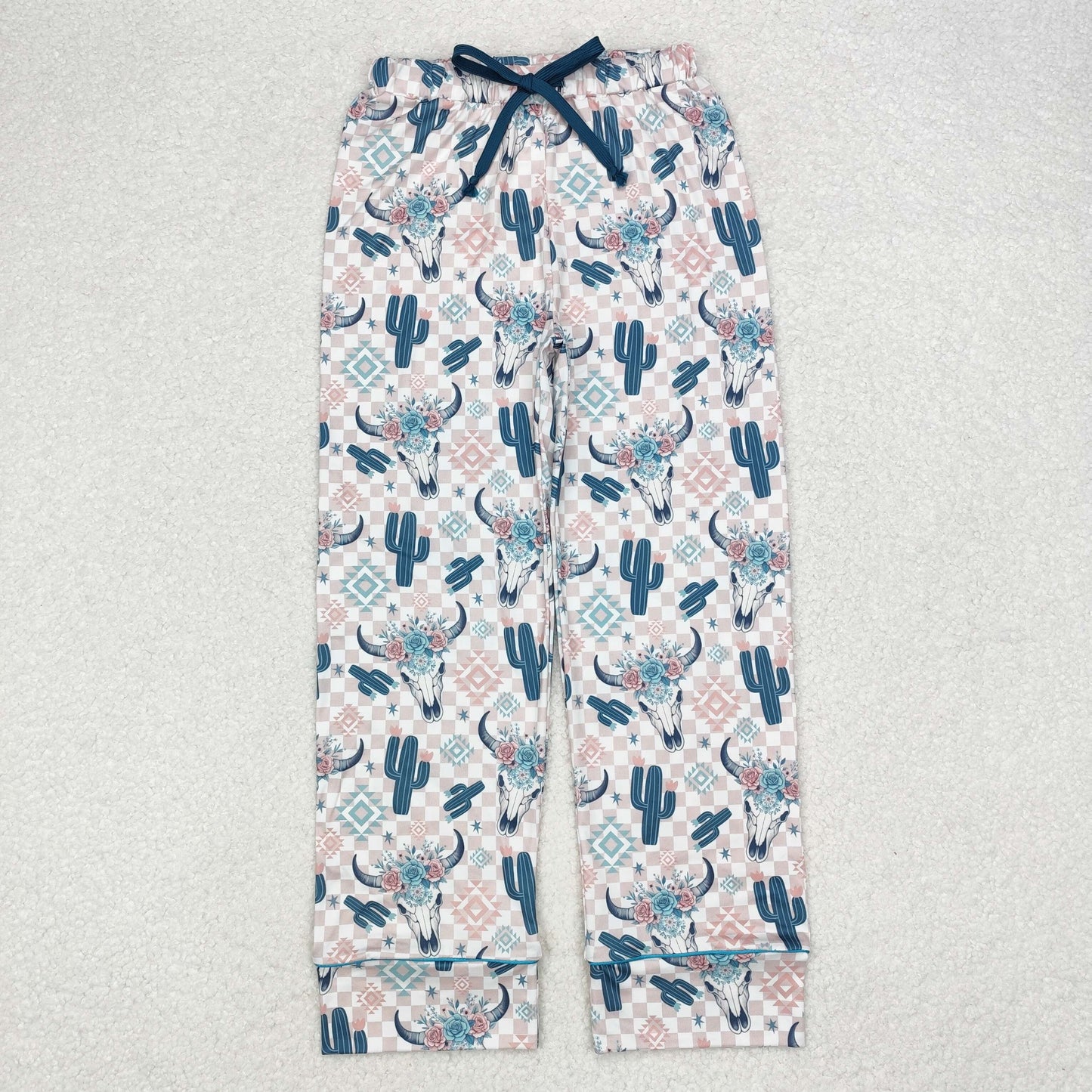 cow flower adult women pants sibling P0584 成人女 long pajamas 202410 RTS