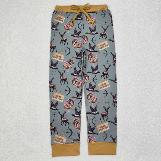 P0616 adult men hunting turkey deer pants sibling  long pajamas 202411 RTS