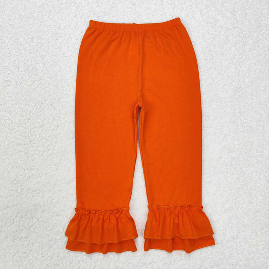 P0634  ruffle orange girl  pants 202409 RTS