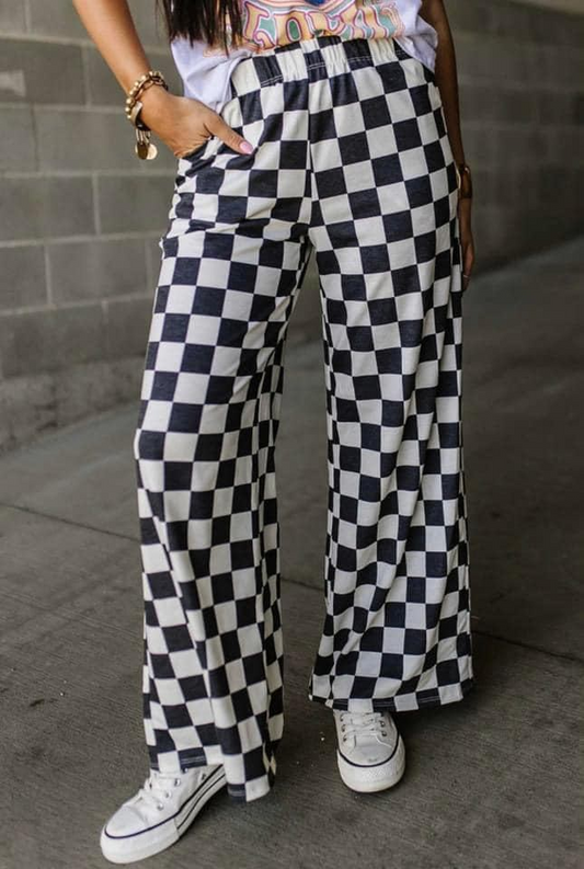 P0647 adult women pants sibling Checkerboard long pajamas 202409 preorder