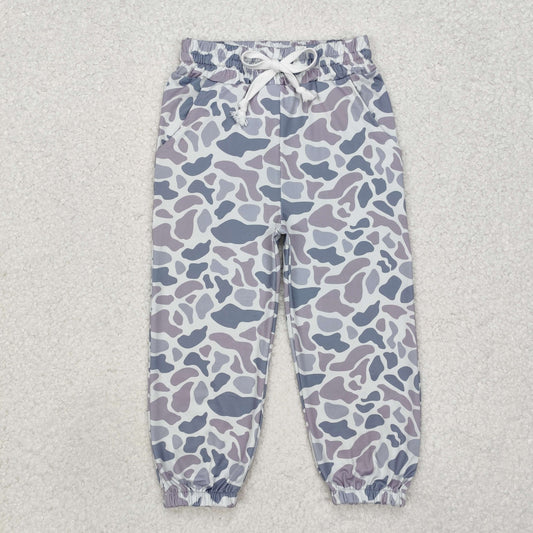 NO MOQ RTS P0651 Boy Clothes Grey Purple Camo Print Elastic Waist Drawstring Jogger Pants 202610