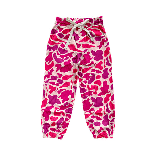 P0696   kids pink camo  girl long pants preorder