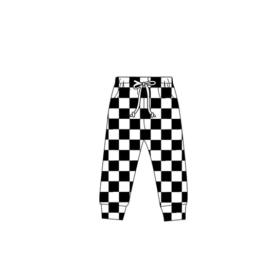 P0699  preorder plaid  checkerboard kids Jogger long pants 202410