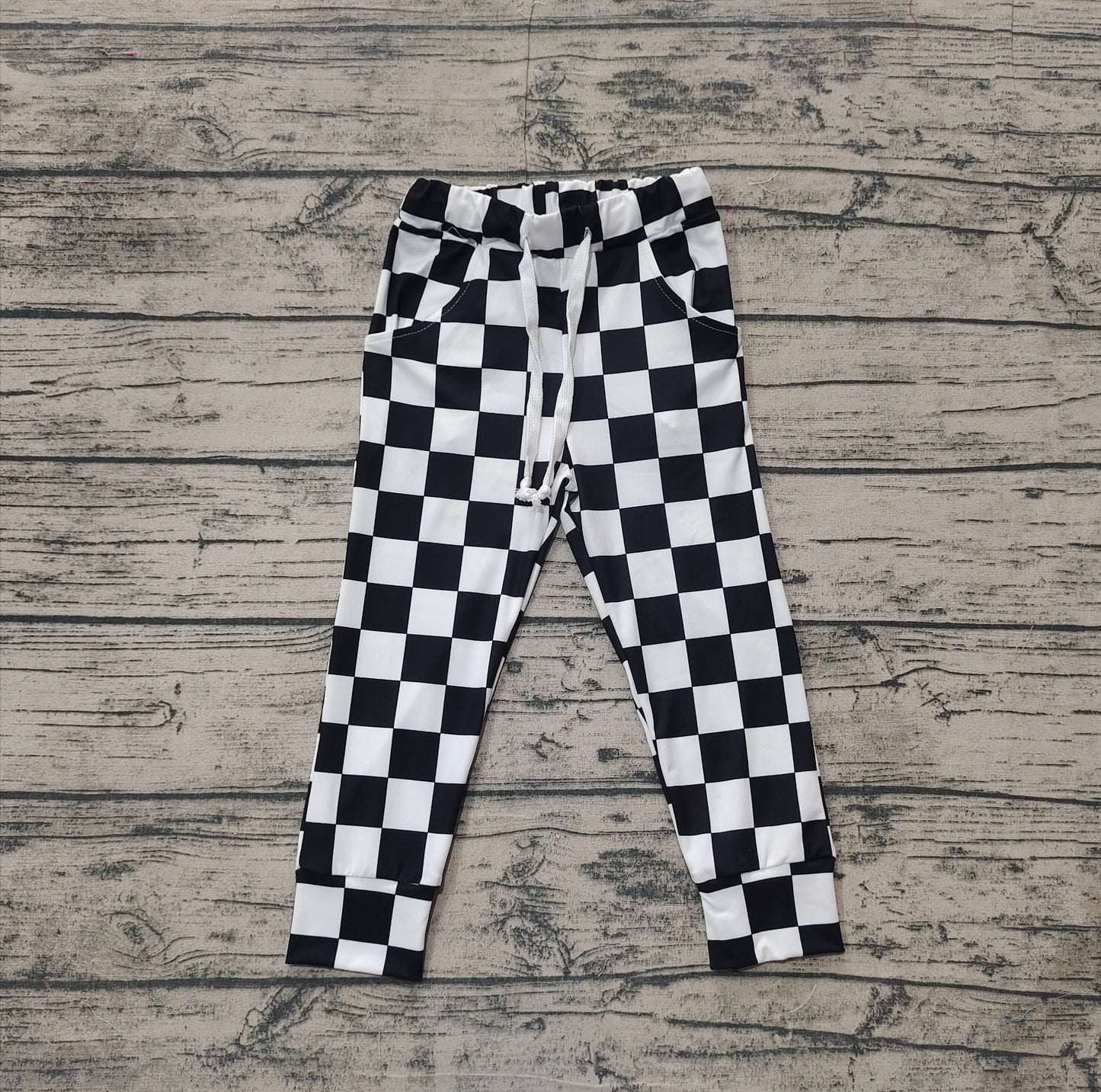 P0649 preorder checkerboard kids Jogger long pants 202411