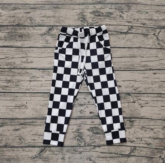 P0699  preorder plaid  checkerboard kids Jogger long pants 202411