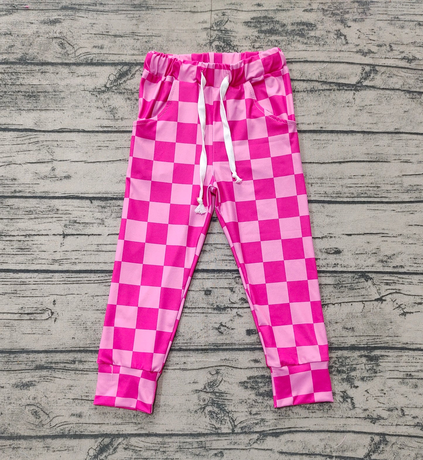 P0649 preorder checkerboard kids Jogger long pants 202411