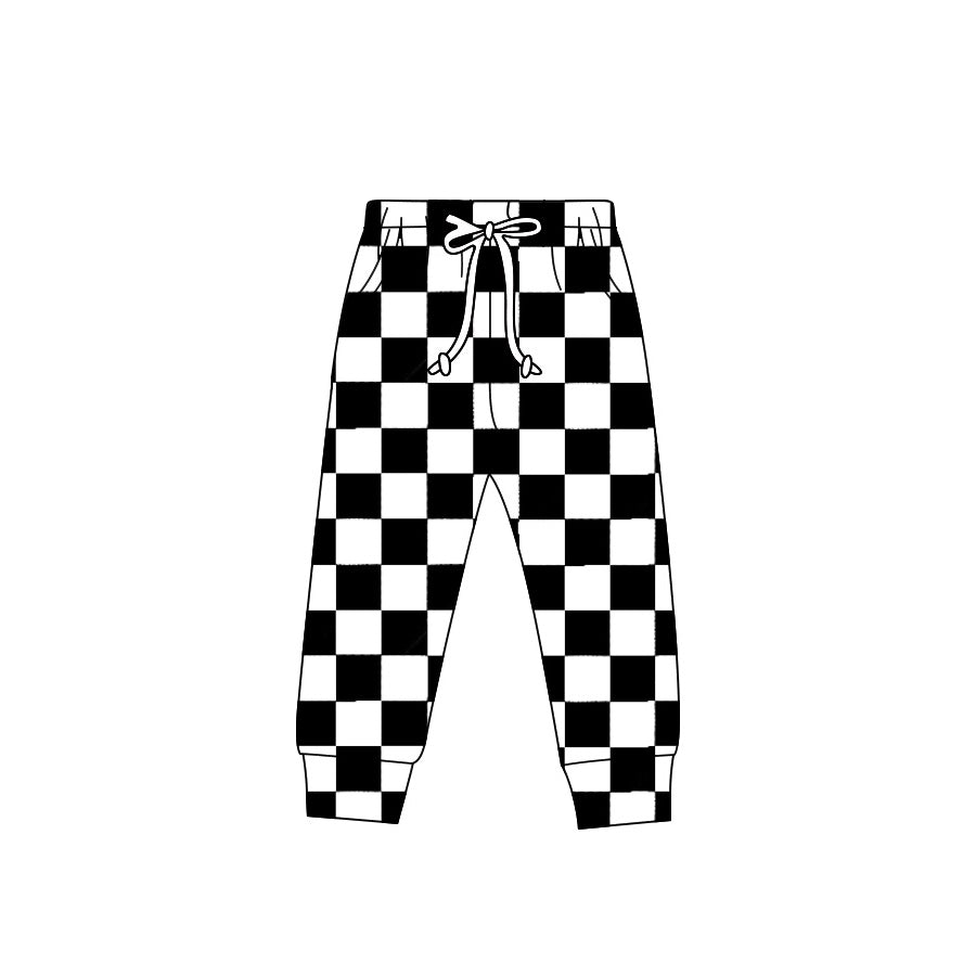 P0702 adult women long pajamas pants checkerboard 202409 preorder