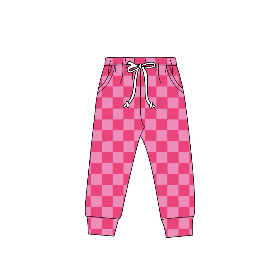 P0703 adult women long pajamas pants checkerboard 202409 preorder