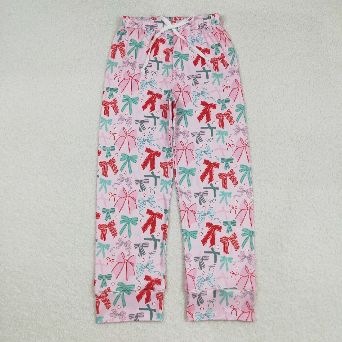 P0766 bow adult women pants sibling Christmas  long pajamas 202508  RTS