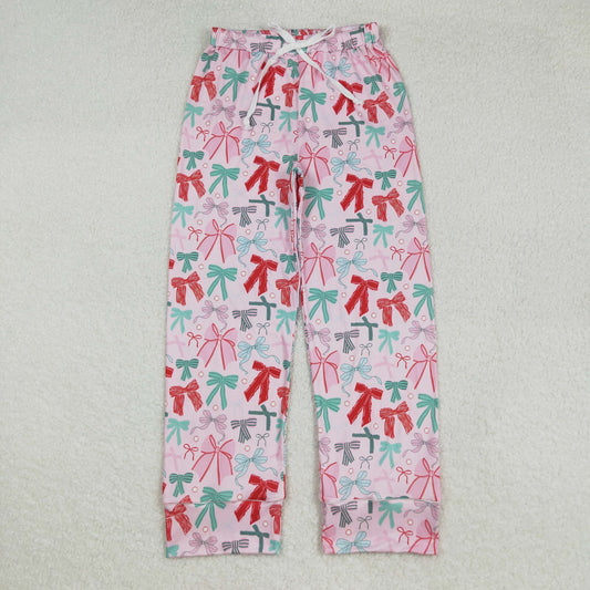 P0766 bow adult women pants sibling Christmas  long pajamas 202508  RTS
