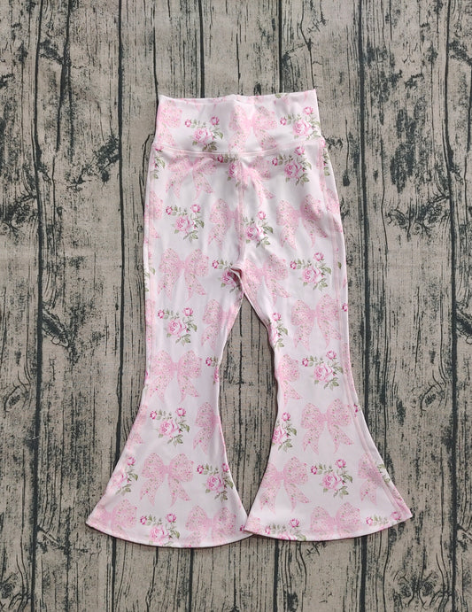 P0768  kids yoga light pink long girl bell pants 202506 preorder