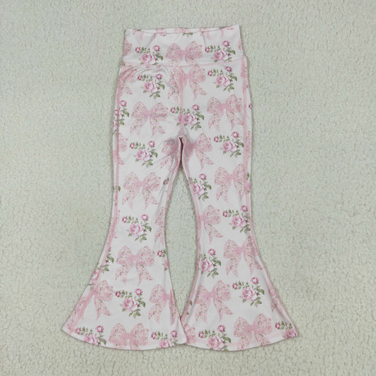 P0768  kids yoga light pink long girl bell pants 202506 RTS